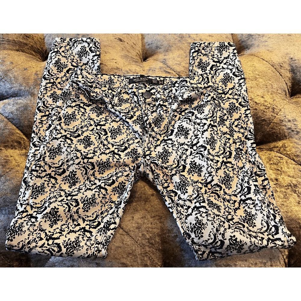 Iris Jeans Flocked Skinny Leg Jeans, Pants Size 1